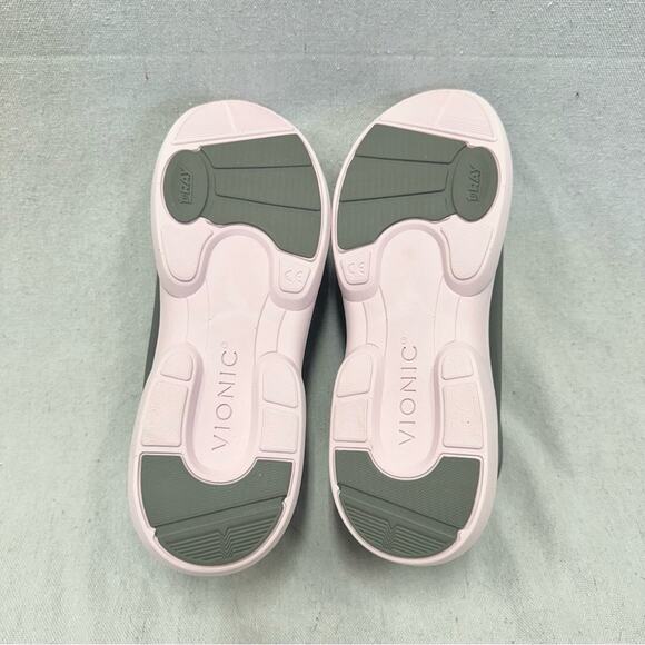 Vionic Guinn Bungee Lace Waterproof sneaker Grey Blush size 10 comfort New - Picture 8 of 16
